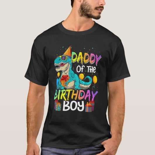 Daddy Of The Birthday Boy Matching Family Dinosaur Tシャツ (正面)