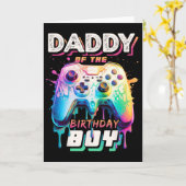 Daddy Of The Birthday Boy Matching Video Game Birt カード (黄色い花)