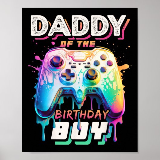 Daddy Of The Birthday Boy Matching Video Game Birt ポスター (正面)