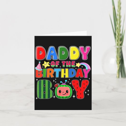 Daddy Of The Birthday Boy Melon Family Matching Fu カード (正面)