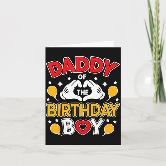 Daddy Of The Birthday Boy Shirt Matching Dad Son F カード (正面)