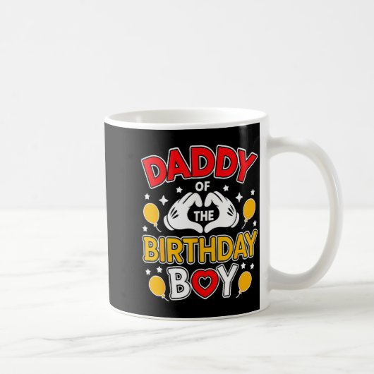 Daddy Of The Birthday Boy Shirt Matching Dad Son F コーヒーマグカップ (右)