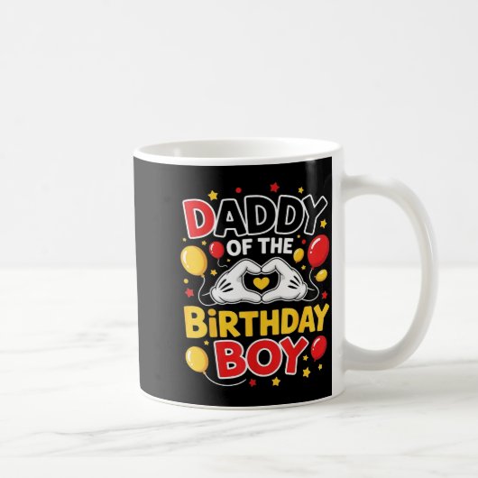 Daddy Of The Birthday Boy Shirt Matching Dad Son F コーヒーマグカップ (右)