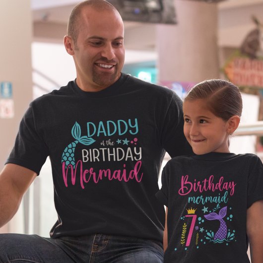Daddy of the Birthday Mermaid – Mermaid Birthday  トライブレンドＴシャツ