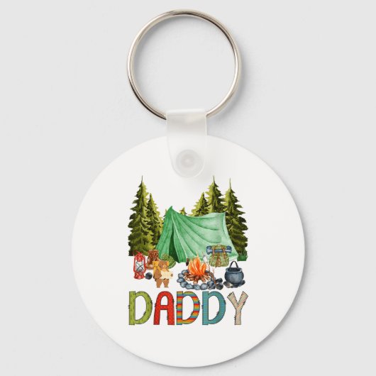 Daddy Of The Happy Camper 1st Birthday Bear Camng  キーホルダー (正面)
