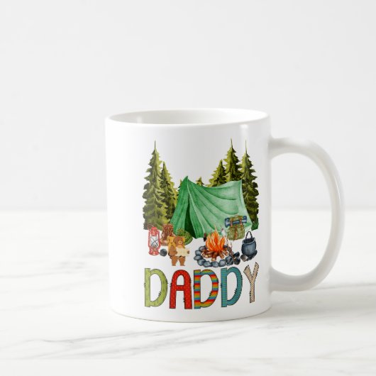 Daddy Of The Happy Camper 1st Birthday Bear Camng  コーヒーマグカップ (右)