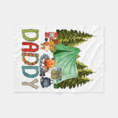 Daddy Of The Happy Camper 1st Birthday Bear Camng フリースブランケット (正面(横))