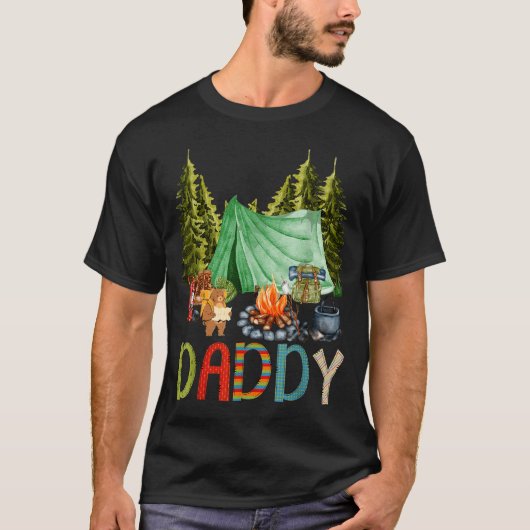 Daddy Of The Happy Camper 1st Birthday Bear Camng  Tシャツ (正面)