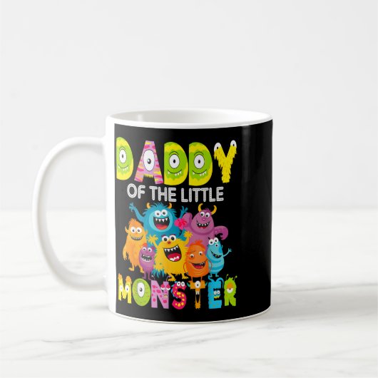 Daddy Of The Little Monster 1st Birthday Boy Party コーヒーマグカップ (左)
