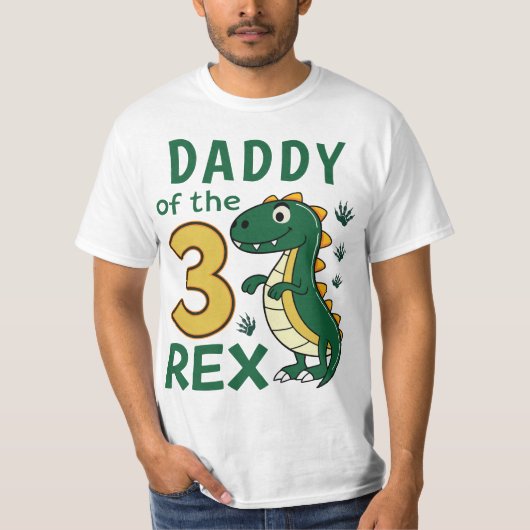 Daddy of the Three-Rex Matching Dinosaur Birthday Tシャツ (正面)