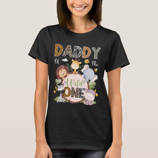 Daddy of The Wild One 1St Birthday Safari Jungle A Tシャツ (正面)