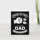 Daddy Of Two Dad Funny Father Of Two Fathers Day B カード (正面)