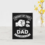 Daddy Of Two Dad Funny Father Of Two Fathers Day B カード (黄色い花)