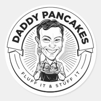 「Daddy Pancakes」 B&Wシール ラウンドシール