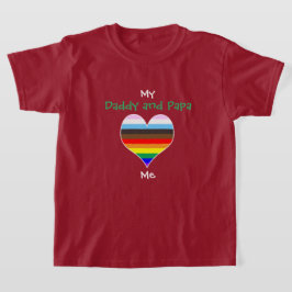 Daddy/Papa RainbowハートTシャツ（ダークカラー） Tシャツ