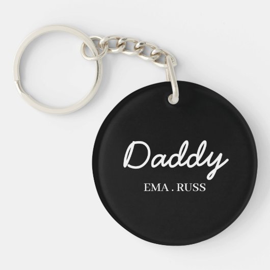 Daddy | Personalized Kids Names Father’s Day Gift キーホルダー (正面)