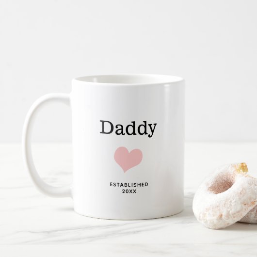 Daddy, Pinkハート，写真独身のカスタム コーヒーマグカップ (ドーナツ)