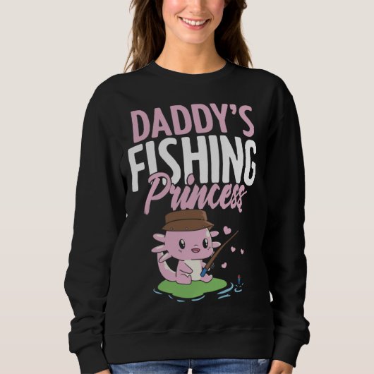 Daddy s Fishing Buddy Fisherman Little Girl Daught スウェットシャツ (正面)
