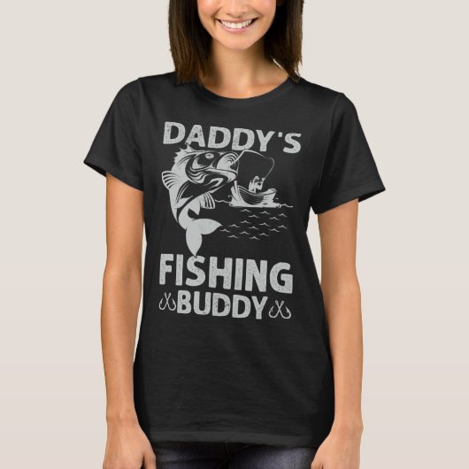 Daddy s Fishing Buddy Fishing Papa Son Boy Fathers Tシャツ (正面)