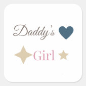 Daddy’s Girl Cute Sticker – Sweet Father Daughter スクエアシール (正面)