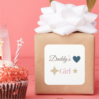 Daddy’s Girl Cute Sticker – Sweet Father Daughter  スクエアシール