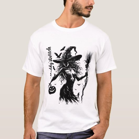 “Daddy’s Witch” Men’s T-Shirt – Sexy Halloween Des Tシャツ (正面)