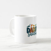 Daddy Saurus Cute Dinosaur Dad Vector Design_1 コーヒーマグカップ (正面左)