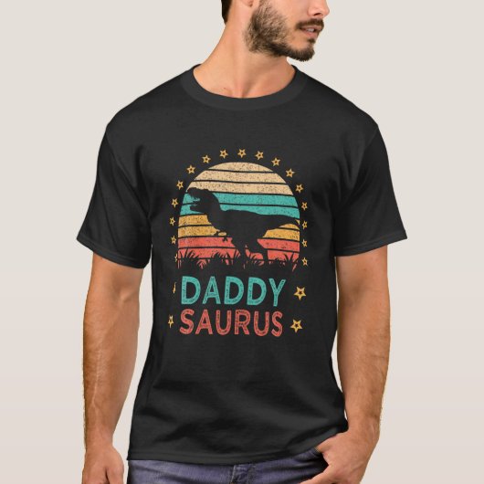 Daddy Saurus T Rex Dinosaur Family Matching Tシャツ (正面)