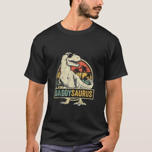 Daddy saurus T Rex Dinosaur Men DaddySaurus Family Tシャツ (正面)
