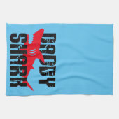 Daddy Sharkグラフィッ擦り切れたク キッチンタオル (横)