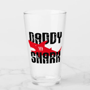 Daddy Sharkグラフィッ擦り切れたク タンブラーグラス