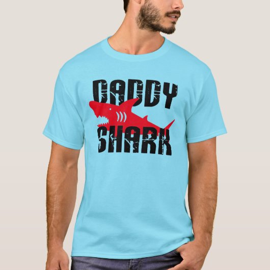 Daddy Sharkグラフィッ擦り切れたク Tシャツ (正面)