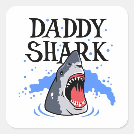 Daddy Shark – 白素晴らし色 スクエアシール (正面)
