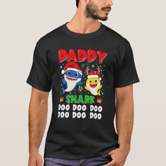 Daddy Shark Christmas Doo Doo Family Matching Funn Tシャツ (正面)