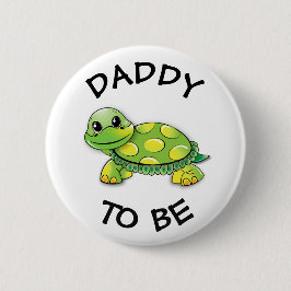 Daddy to be Baby Shower Button Turtleテーマ 缶バッジ