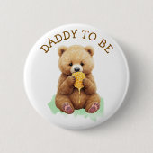 Daddy to Be | Bear Boy's Baby Shower 缶バッジ (正面)