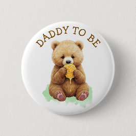 Daddy to Be | Bear Boy's Baby Shower 缶バッジ