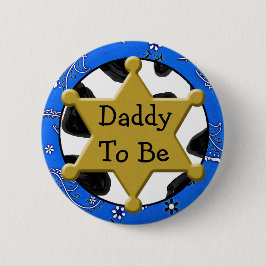 Daddy to be Blue Bandanna Babyシャワーボタン 缶バッジ