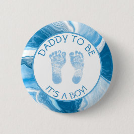 Daddy to be Blue Marble Baby Showerボタン 缶バッジ