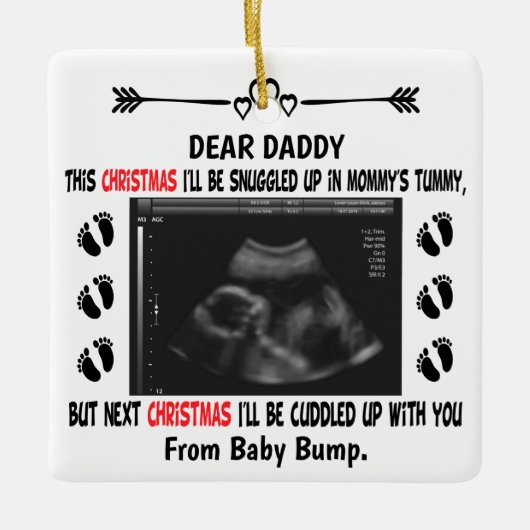 Daddy To Be from Bumpクリスマスフォトカスタムページ セラミックオーナメント (正面)
