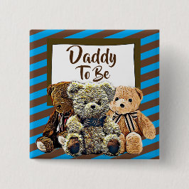 Daddy to be Teddy Bear Baby Shower 缶バッジ