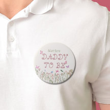 Daddy To Be Wildflower Girl Baby Showerボタン