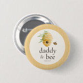 Daddy To Bee Bumblebee Baby Shower Family Pin 缶バッジ (正面&裏面)