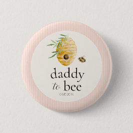 Daddy To Bee Girl Bumblebee Baby Shower Family Pin 缶バッジ