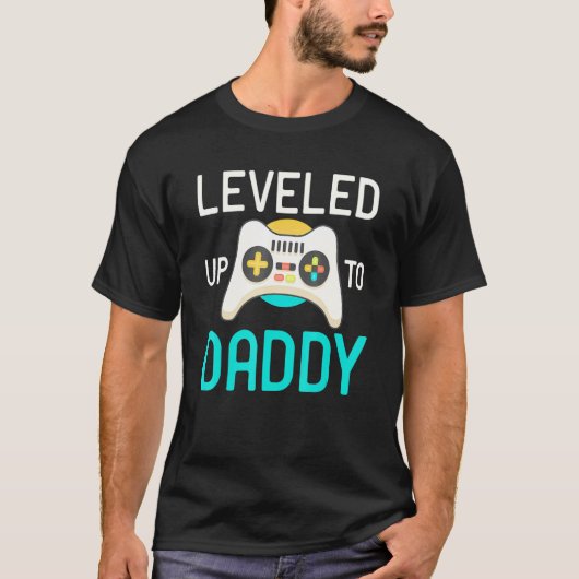 Daddy Videogame PlayerゲーマーFaカッコいいにレベルアップ Tシャツ (正面)