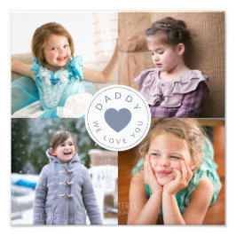 Daddy We Love Youハート4 Photo Collage フォトプリント