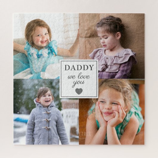 Daddy We Love You 4 Kids Photo Collage ジグソーパズル (縦)