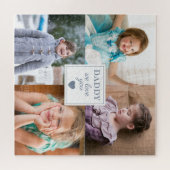 Daddy We Love You Blueハート4 Kids Photo Collage ジグソーパズル (横)