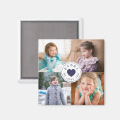 Daddy We Love You BlueハートKids Photos マグネット (正面/裏面)