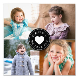 Daddy We Love You Cuteハート4フォトコラージュプリント フォトプリント